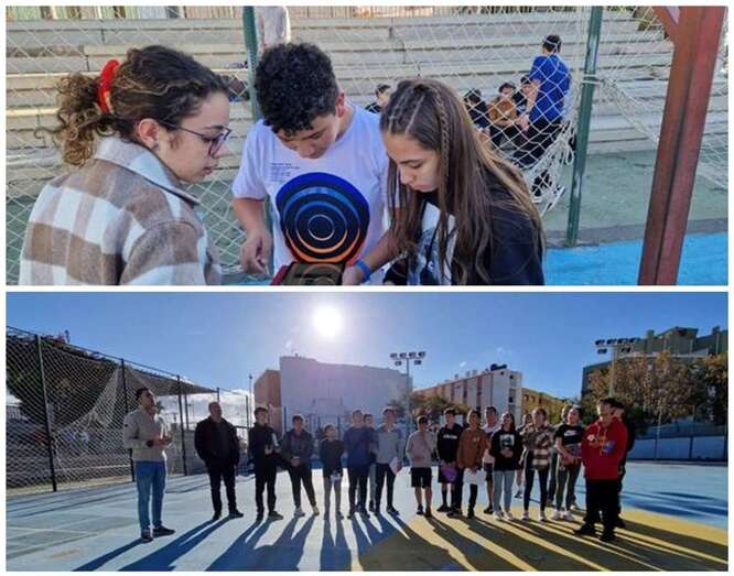 Alumnos del IES José Frugoni Pérez en el parque urbano de La Barranquera/C7.
